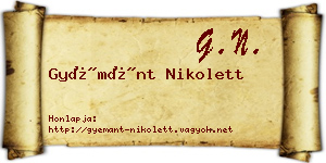 Gyémánt Nikolett névjegykártya