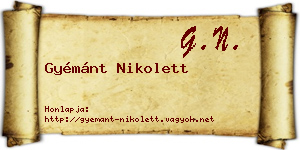 Gyémánt Nikolett névjegykártya